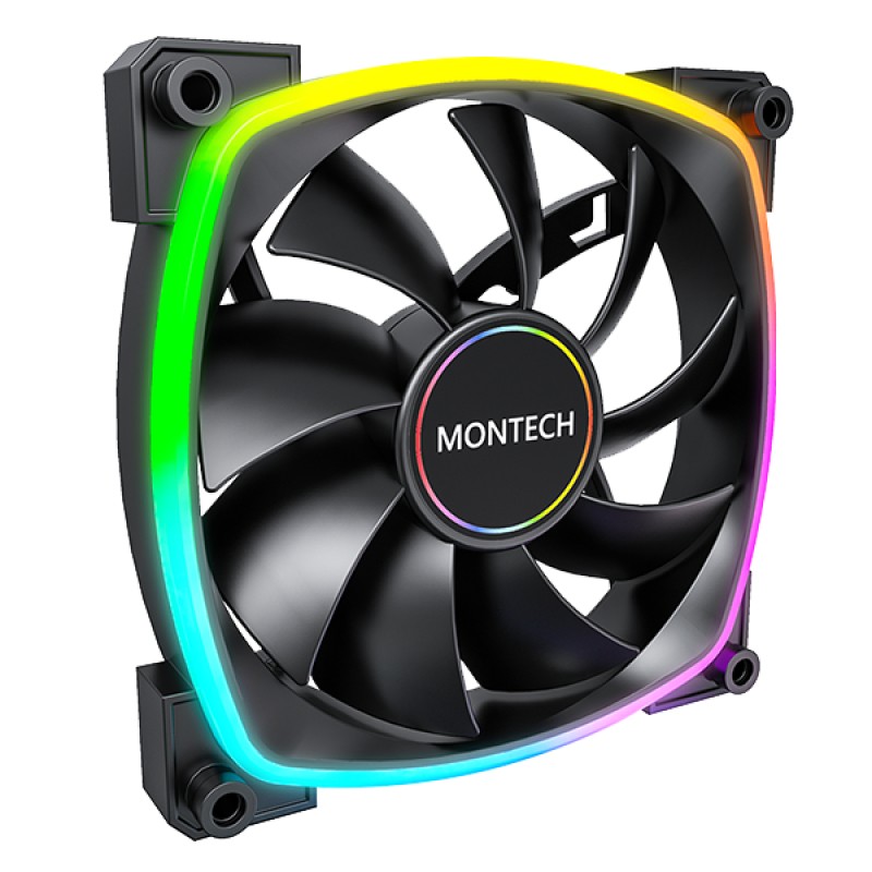 Ventola Montech AX140 PWM ARGB 140 mm Nero - Immagine 1