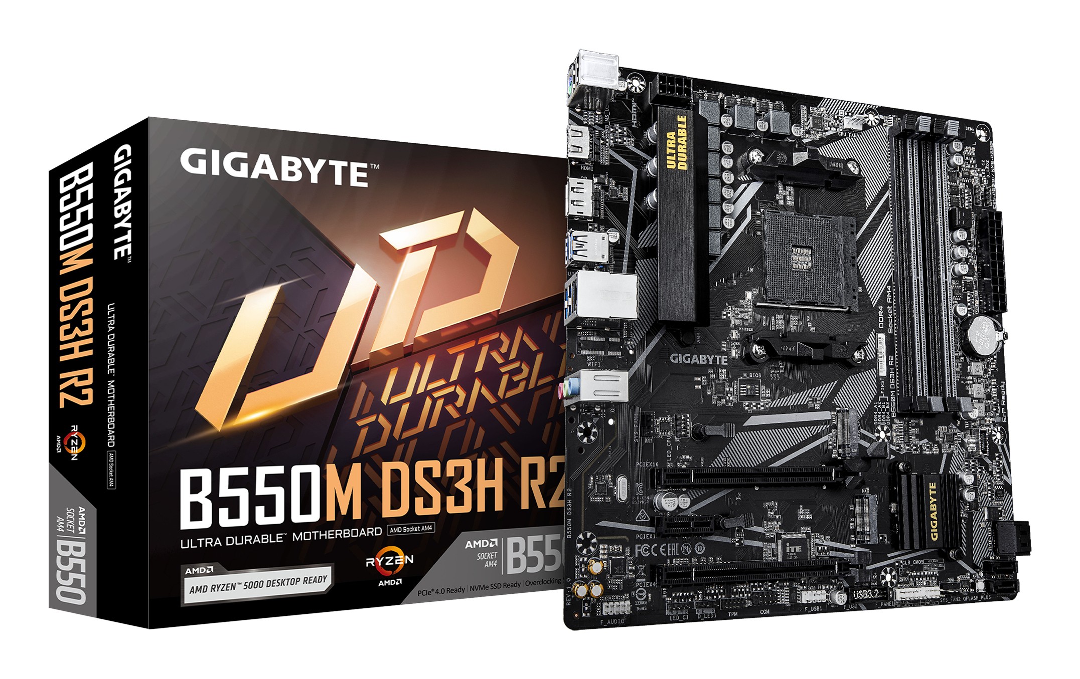 Scheda Madre Gigabyte GA-B550M-DS3H R2 Micro-ATX DDR4 Socket AM4 - Immagine 1