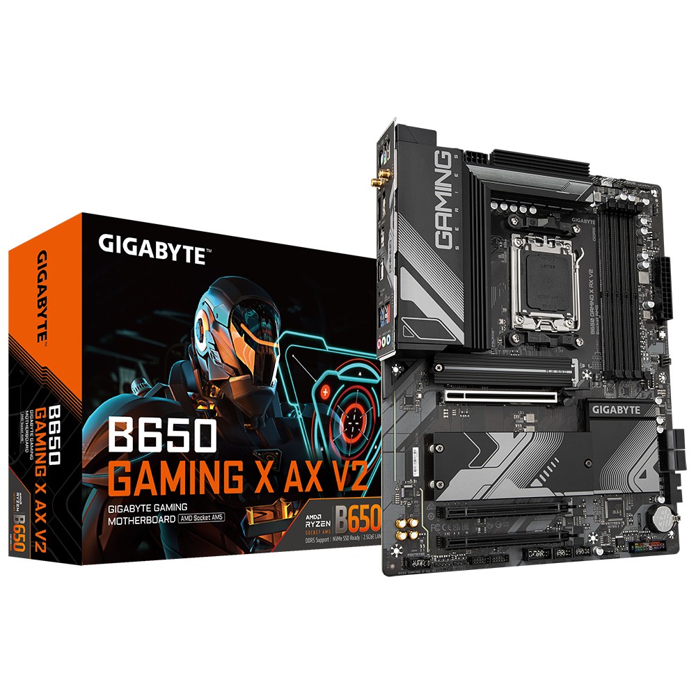 Scheda Madre Gigabyte B650 Gaming X AX V2 AM5 DDR5 ATX Nero - Immagine 1