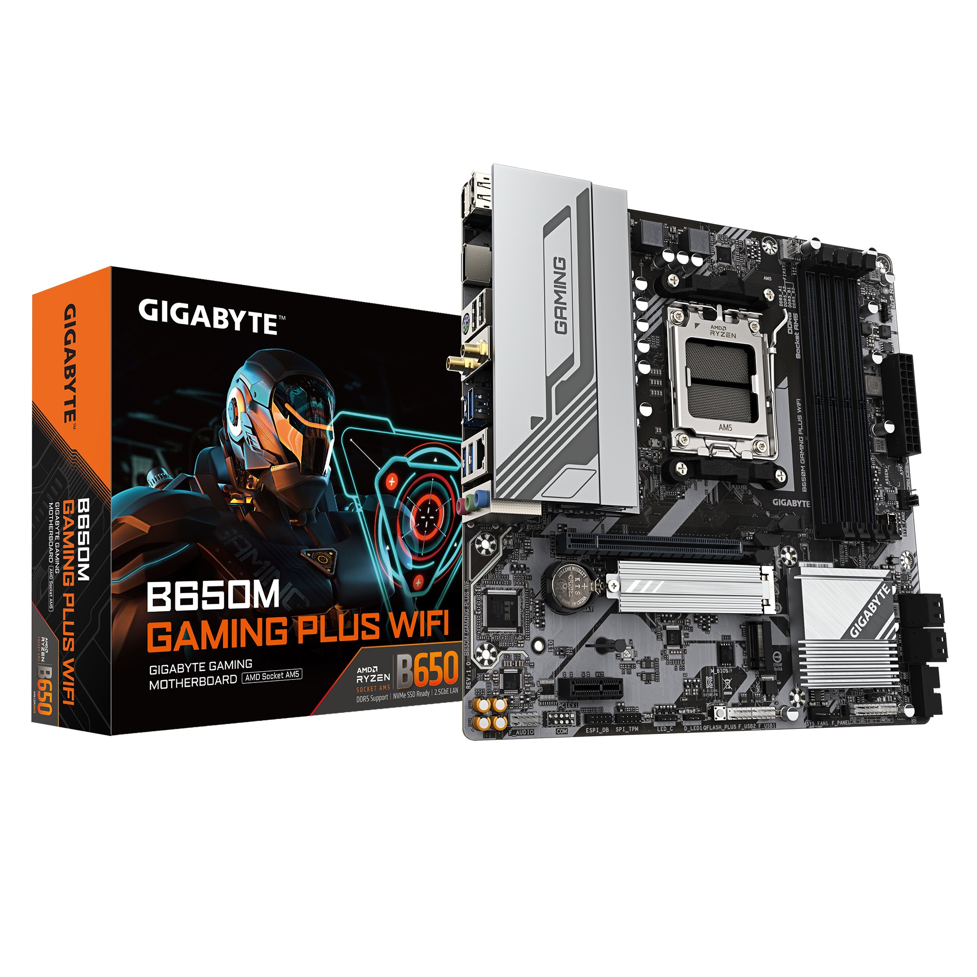Scheda Madre Gigabyte GA-B650M GAMING PLUS WIFI AM5 DDR5 Micro ATX - Immagine 1