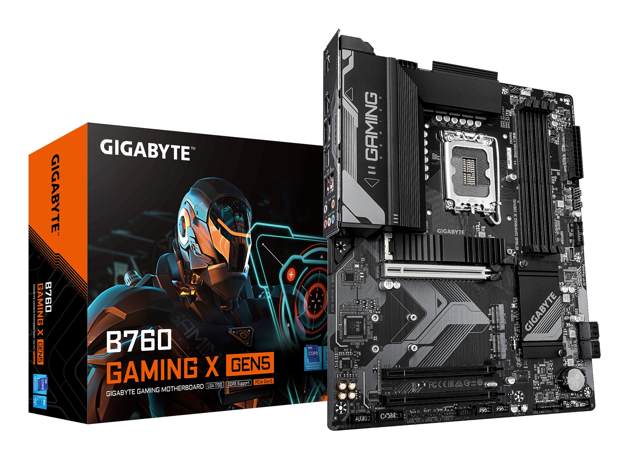Scheda Madre Gigabyte GA-B760 GAMING X GEN5 LGA1700 DDR5 ATX Nero - Immagine 1