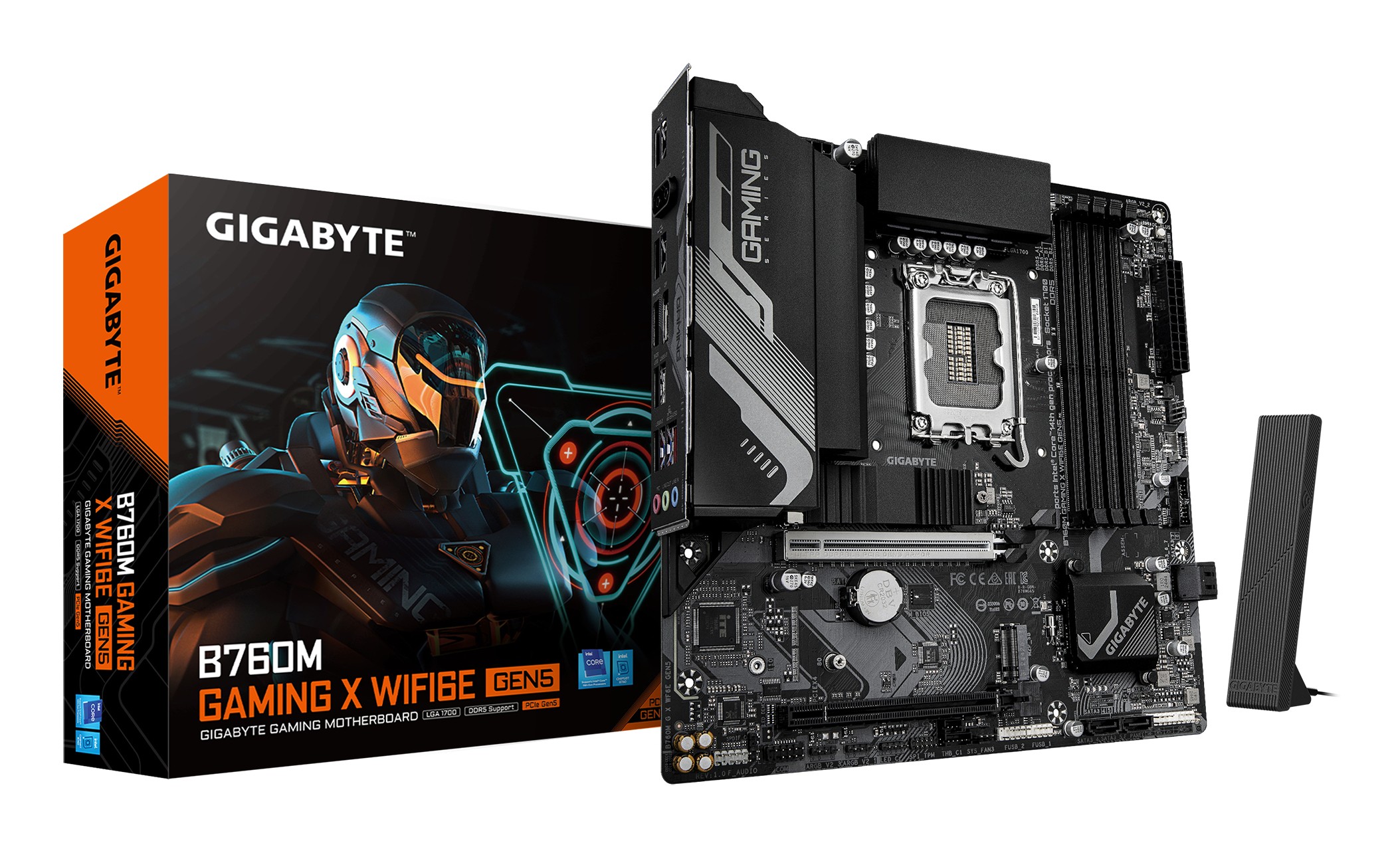 Scheda Madre Gigabyte GA-B760M G X WF6E GEN5 LGA1700 DDR5 Micro-ATX Nero - Immagine 1