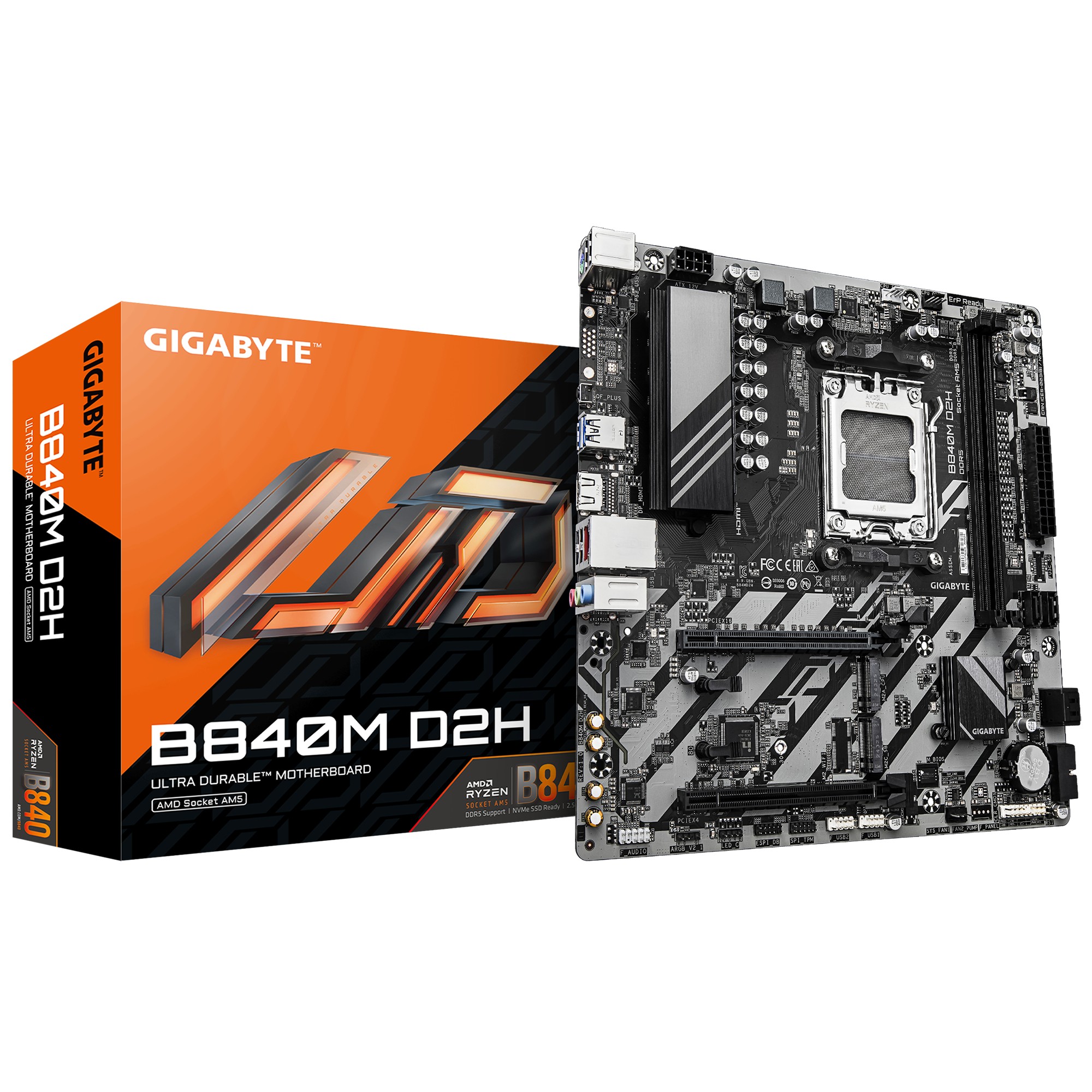 Scheda Madre Gigabyte GA-B840M D2H Micro-ATX DDR5 Socket AM5 - Immagine 1