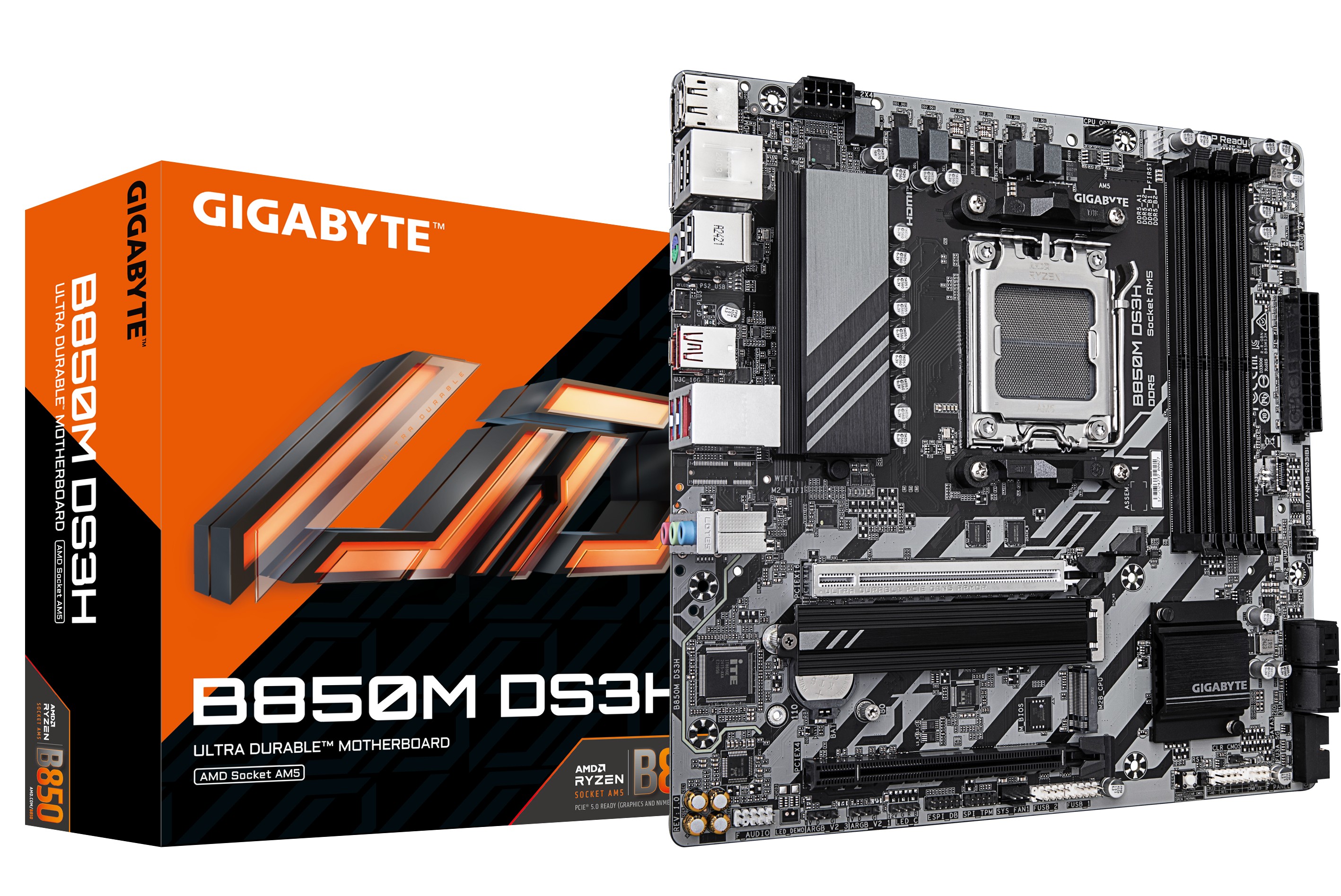 Scheda Madre Gigabyte GA-B850M DS3H AM5 DDR5 Micro ATX - Immagine 1