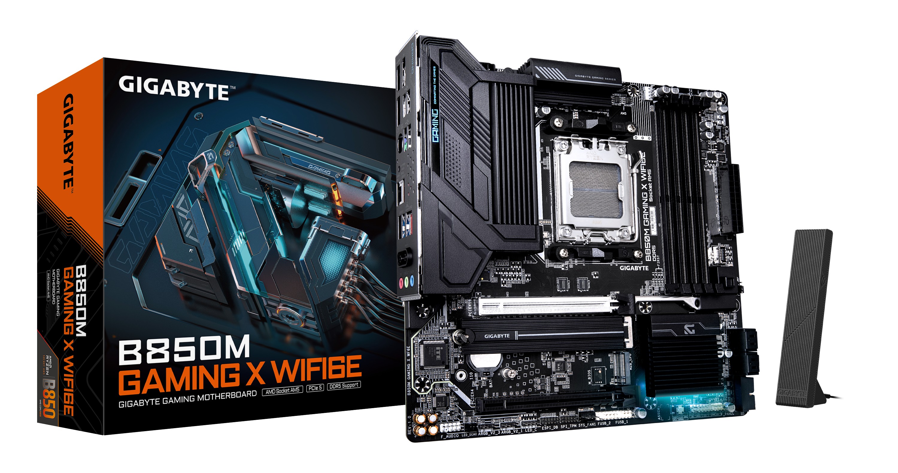 Scheda Madre Gigabyte GA-B850M GAMING X WIFI 6E AM5 DDR5 Micro ATX - Immagine 1