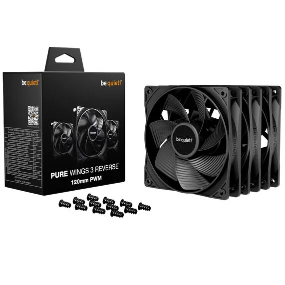 Ventole Be Quiet! Pure Wings 3 Reverse Blade PWM 140mm Kit Da 3 Nero - Immagine 1