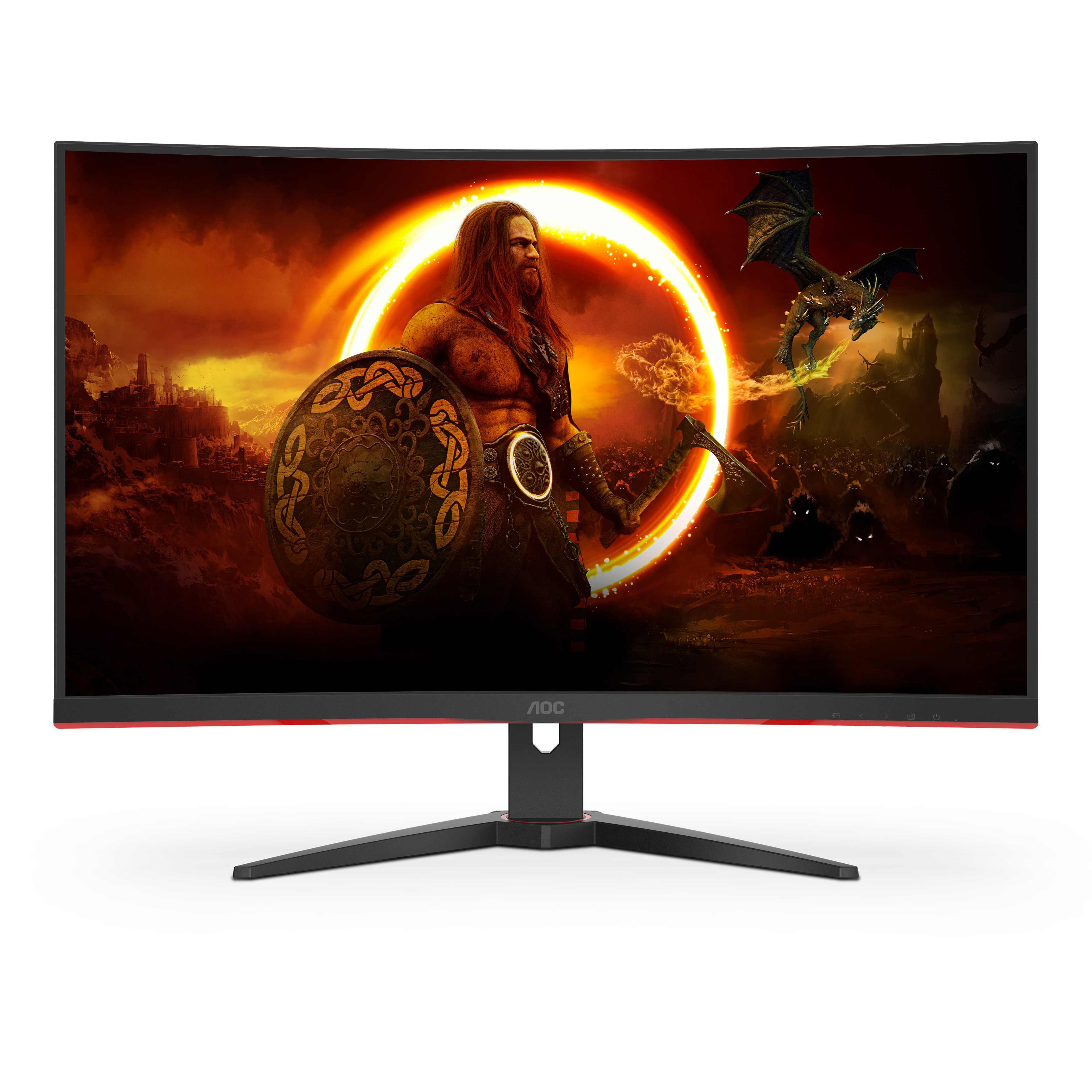 Monitor AOC C32G2ZE/BK 32'' FullHD VA Curvo HDMI DisplayPort Nero/Rosso - Immagine 1