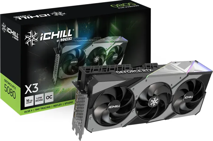 Scheda Video INNO3D Nvidia GeForce RTX 5080 iChill X3 16GB GDDR7 Nero - Immagine 1