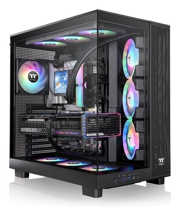 Case Thermaltake View 380 XL TG ARGB Black - SPEDIZIONE IMMEDIATA - Immagine 1