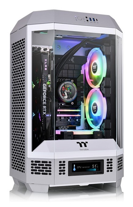Case Thermaltake The Tower 300 Mini Tower Vetro Temperato Grigio Chiaro - Immagine 1