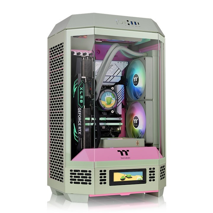 Case Thermaltake The Tower 300 Mini Tower Verde Chiaro Rosa - Immagine 1
