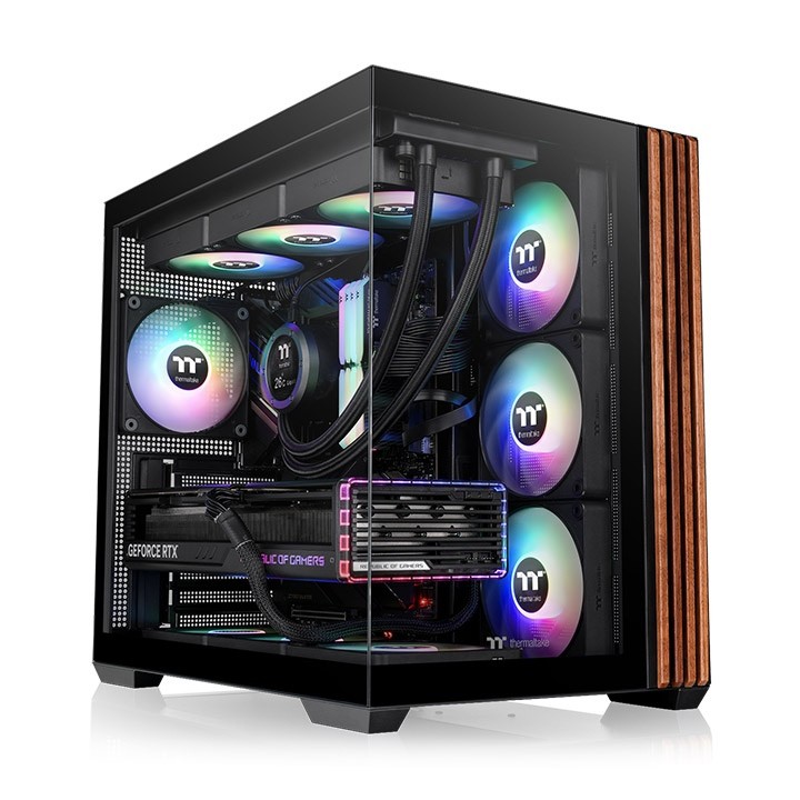 Case Thermaltake View 380 WS ARGB Mid Tower ATX ARGB Vetro Temperato Nero - Immagine 1