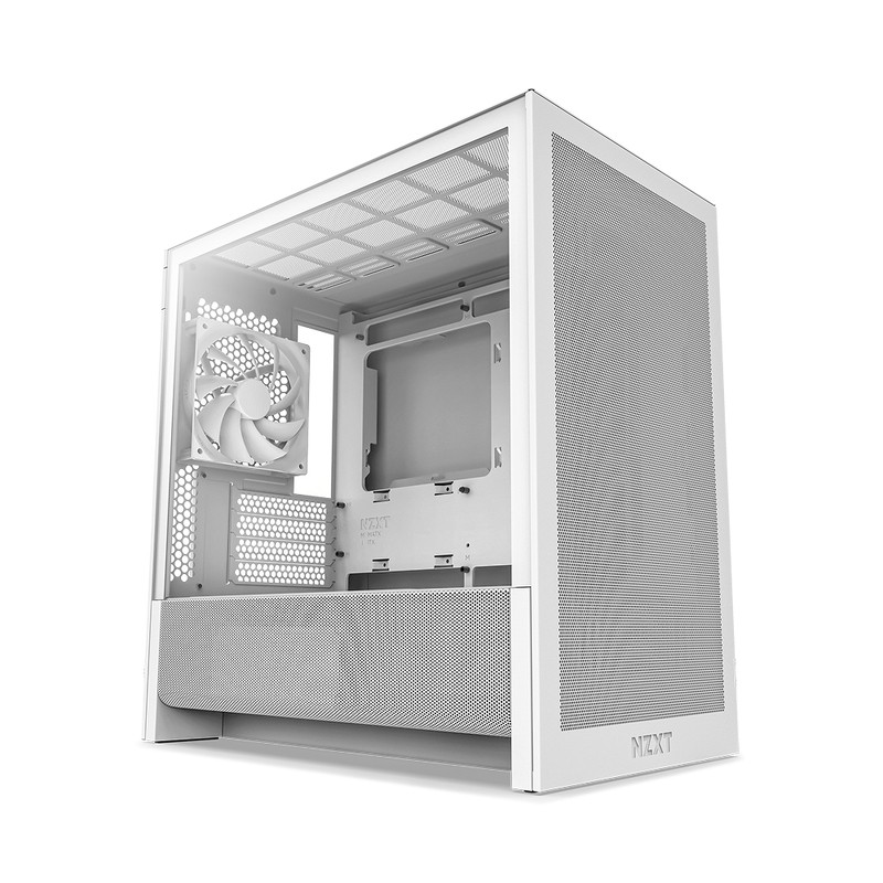 Case NZXT H3 Flow Midi Tower mATX Vetro Temperato Bianco - Immagine 1