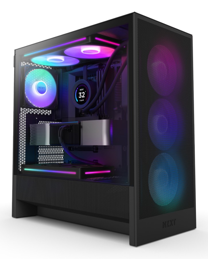 Case NZXT H5 Flow RGB (2024) Midi Tower Vetro Temperato Nero - Immagine 1