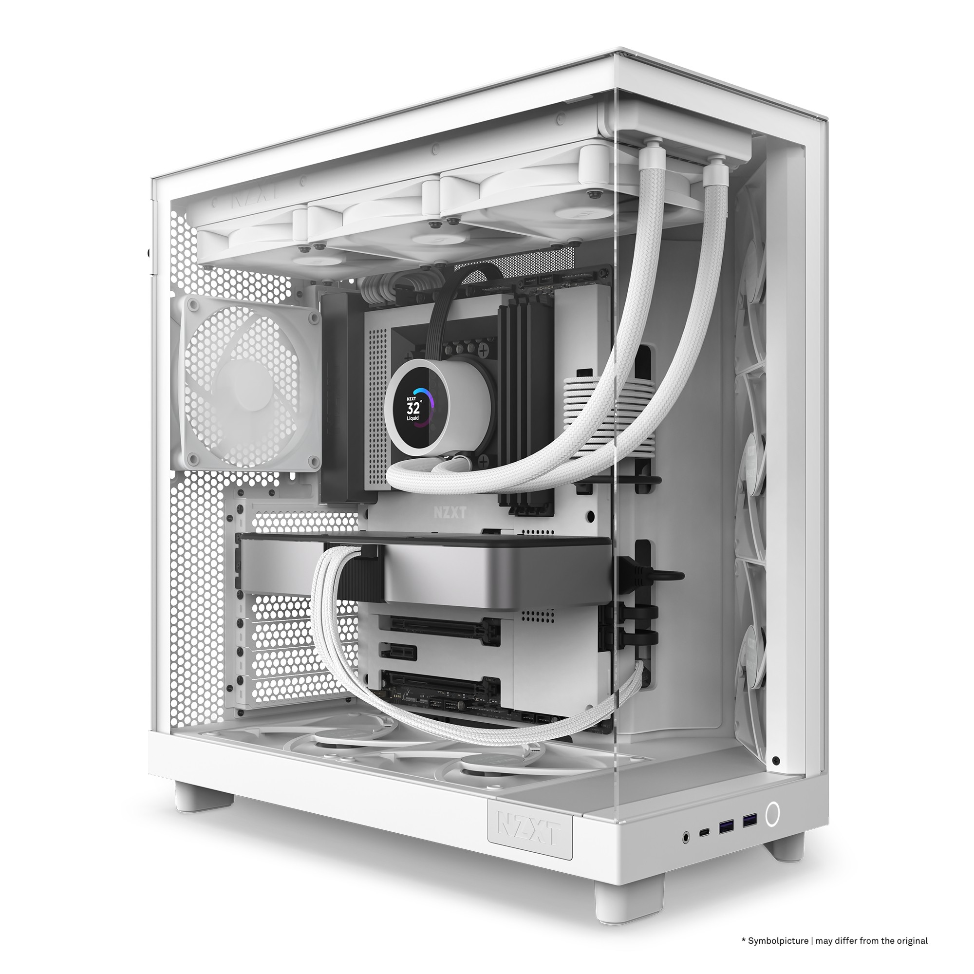 Case NZXT H6 Flow Midi-Tower Vetro Temperato Bianco - Immagine 1