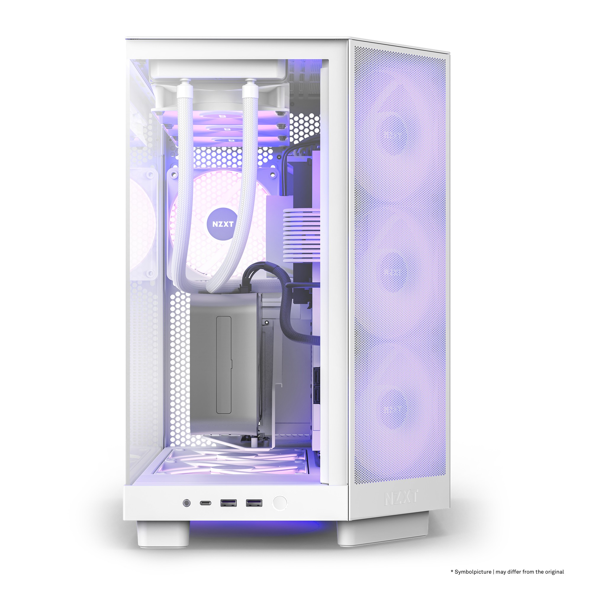 Case NZXT H6 Flow Midi-Tower Vetro Temperato RGB Bianco - Immagine 1