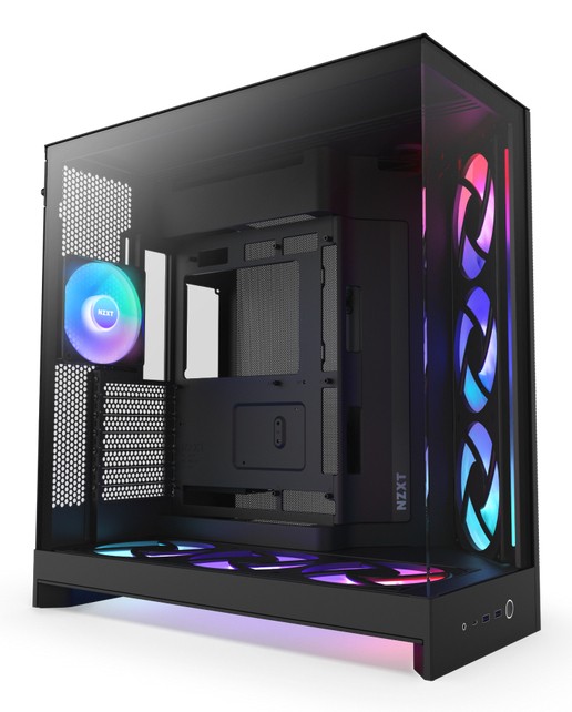 Case NZXT H9 Flow RGB+ Midi Tower ATX Vetro Temperato Nero - Immagine 1