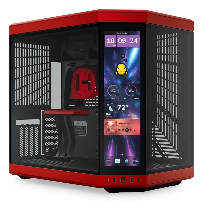 Case Hyte Y70 Touch Infinite Midi Tower Vetro Temperato Rosso Nero - Immagine 1