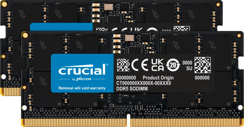 Ram SO DIMM Crucial DDR5 5600 MHz 32 GB (2x16) CL 46 Nero