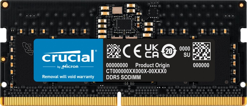Ram SO DIMM Crucial DDR5 4800 MHz 8 GB (1x8) CL40 Nero - Immagine 1