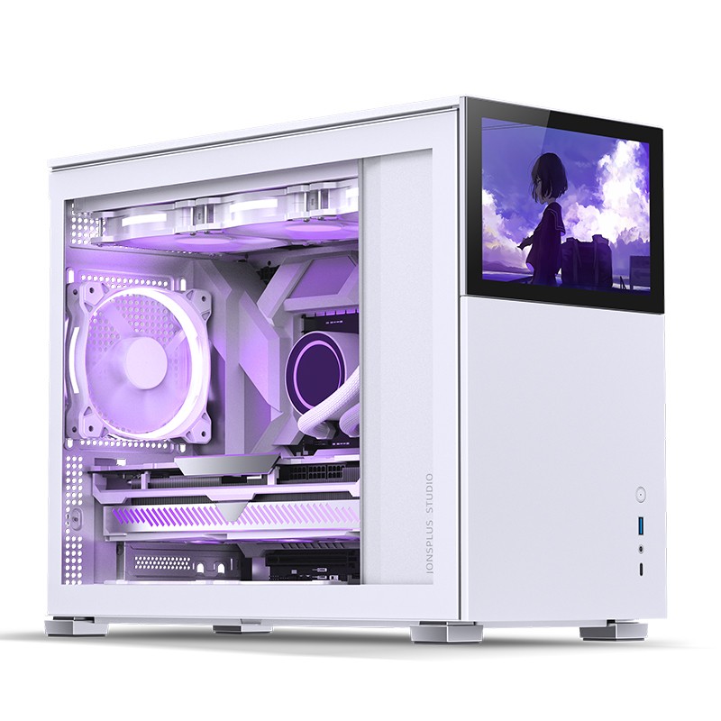 Case Jonsbo D31 Screen Micro-ATX Vetro Temperato Bianco - Immagine 1