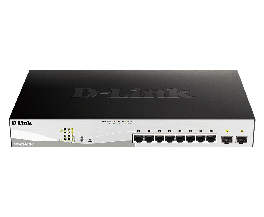 SWITCH D-Link DGS-1210-10MP/E PoE/GE/GE/SMA/08