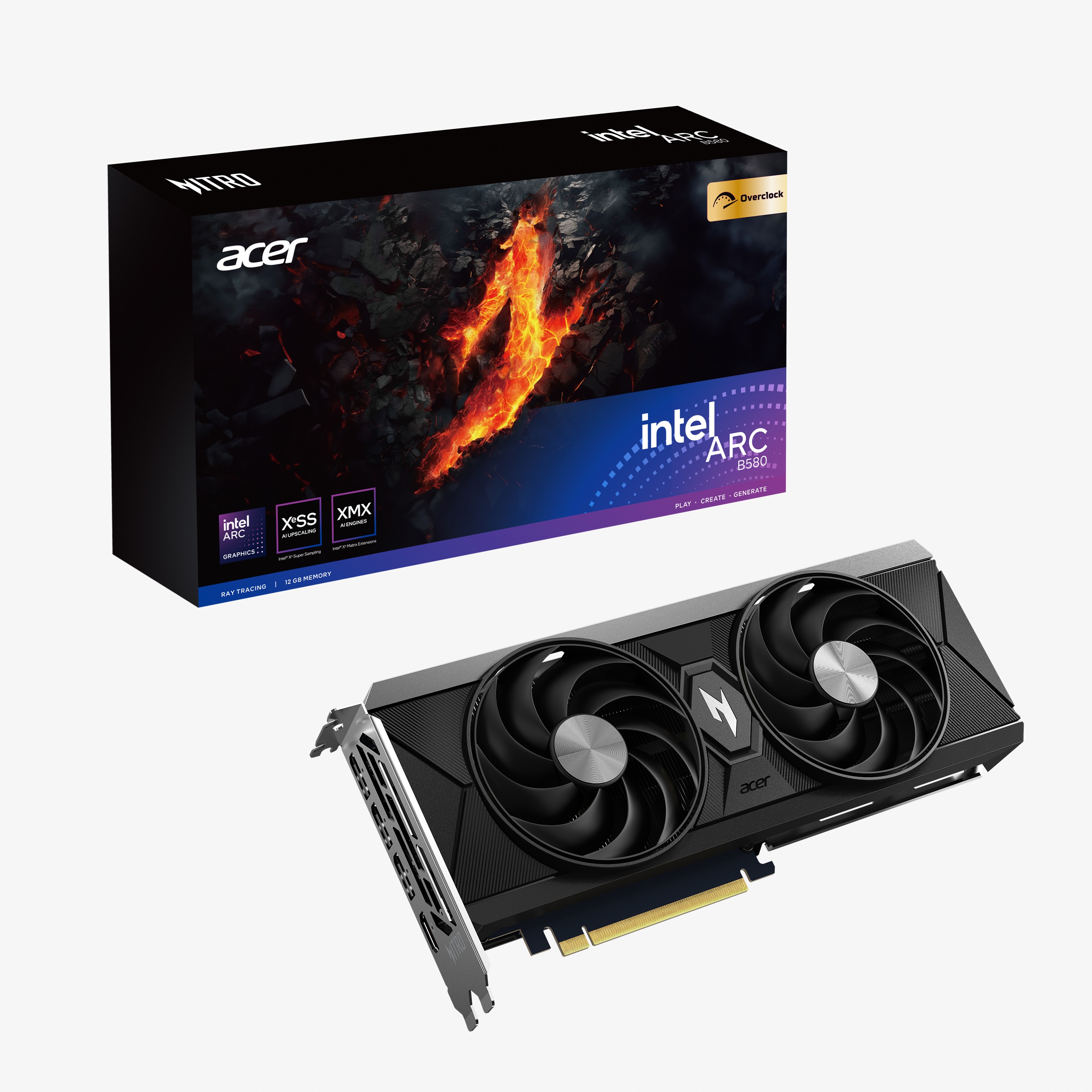 Scheda Video Acer Nitro Intel Arc B580 OC 12GB GDDR6 Nero - Immagine 1