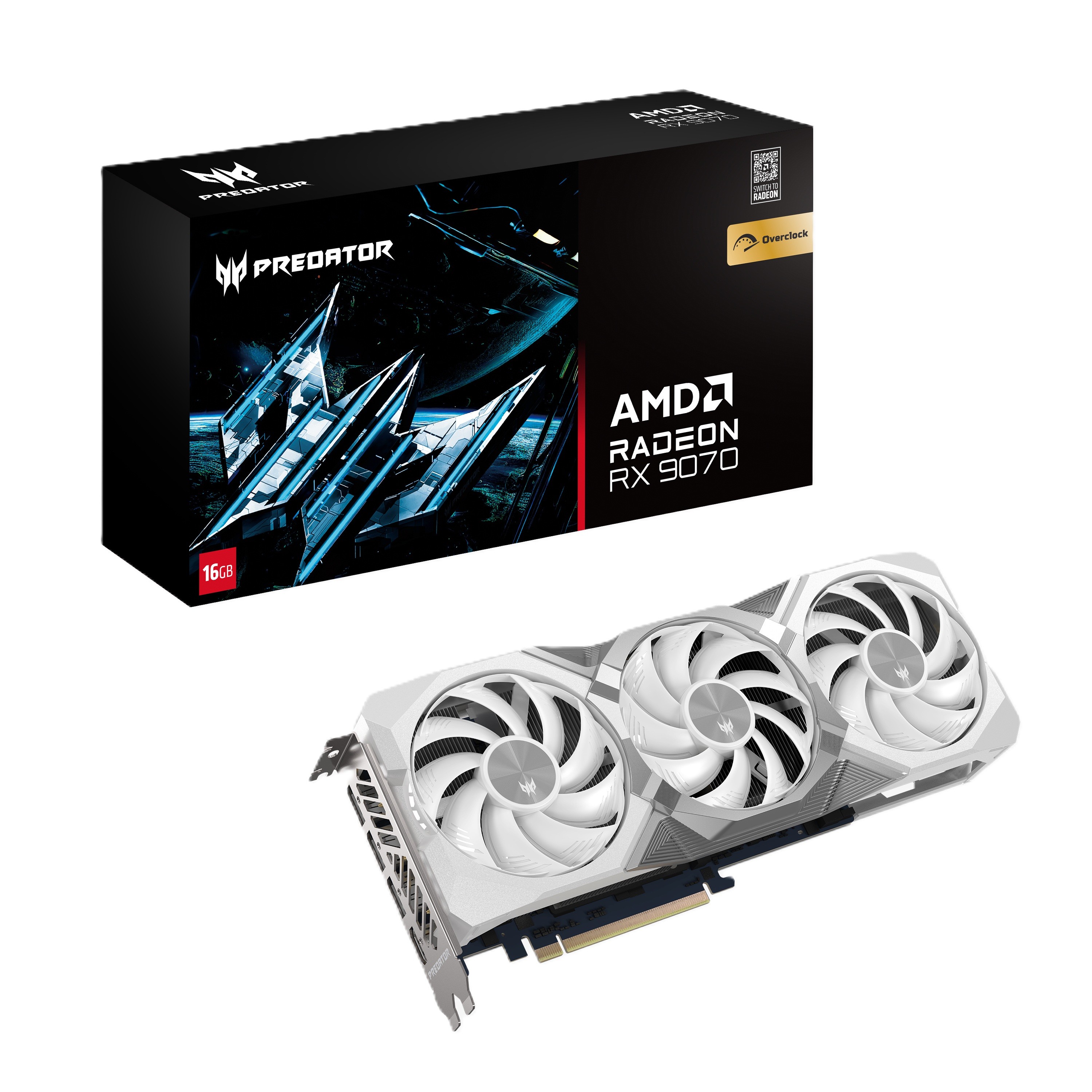 Scheda Video Acer Predator BiFrost AMD Radeon RX 9070 16G OC Bianco - Immagine 1