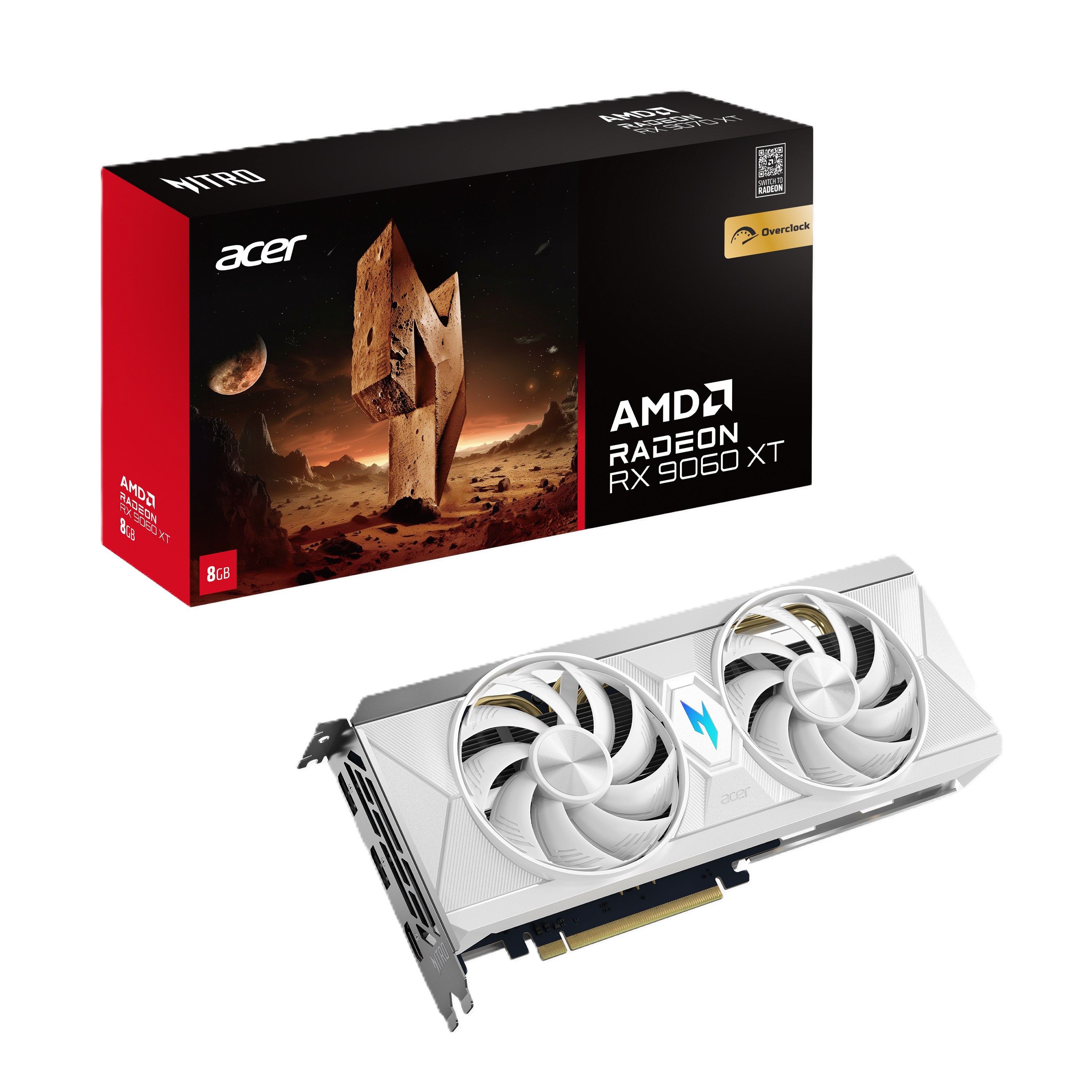 Scheda Video Acer Nitro AMD Radeon RX 9060 XT 8G OC Bianco - Immagine 1
