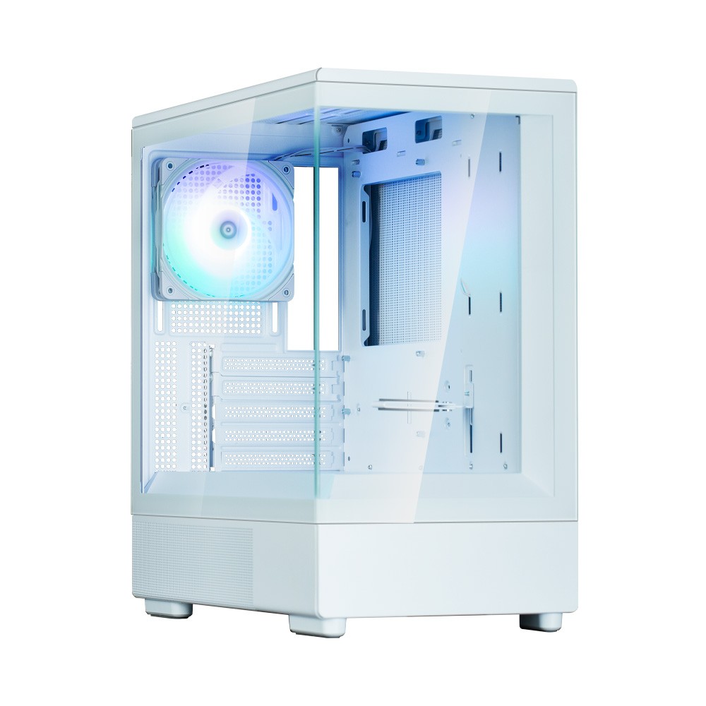 Case Zalman P10 Mini-Tower mATX RGB Vetro Temperato Bianco - Immagine 1