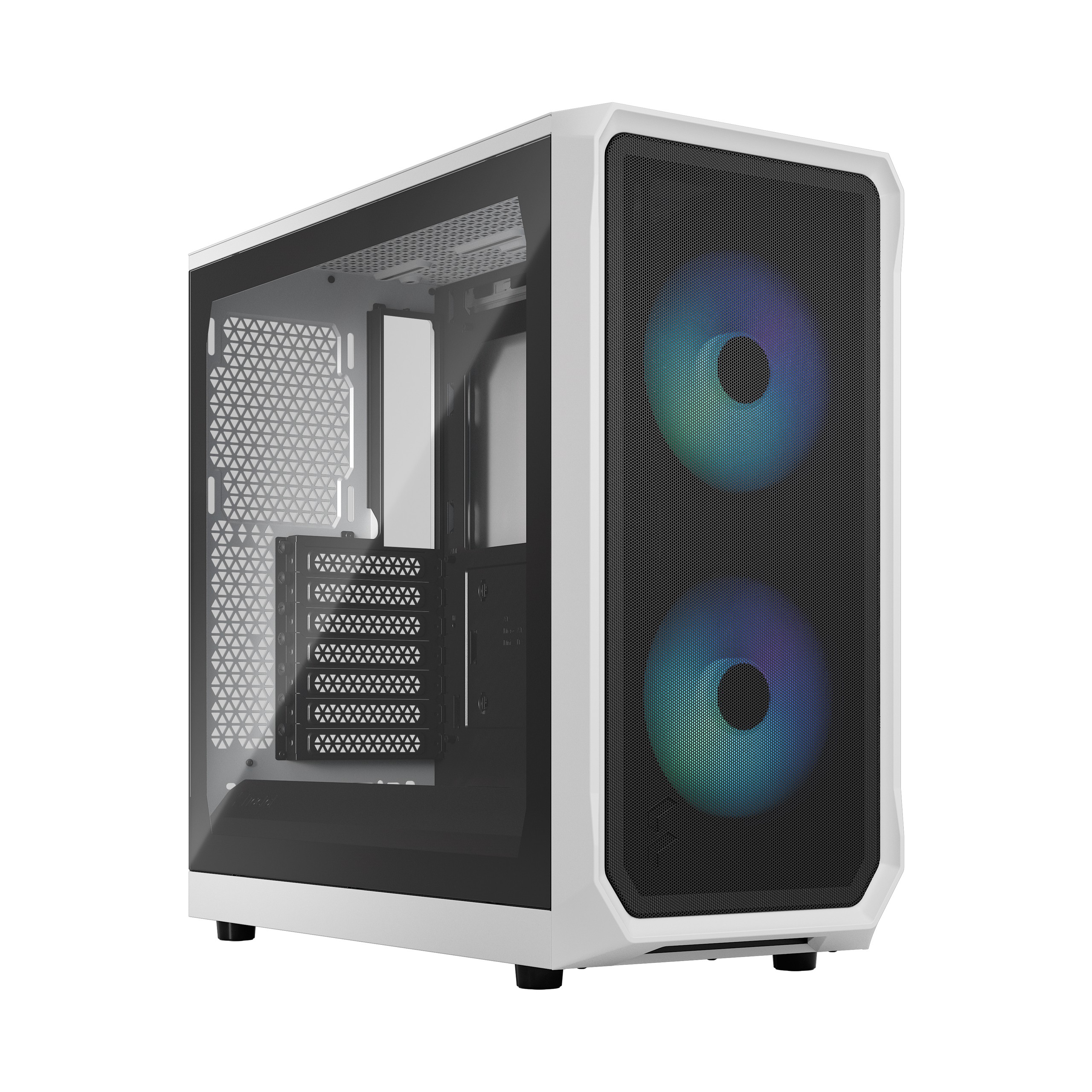 Case Fractal Design Focus 2 RGB White TG Clear Tint Bianco Midi Tower Vetro Temperato - Immagine 1