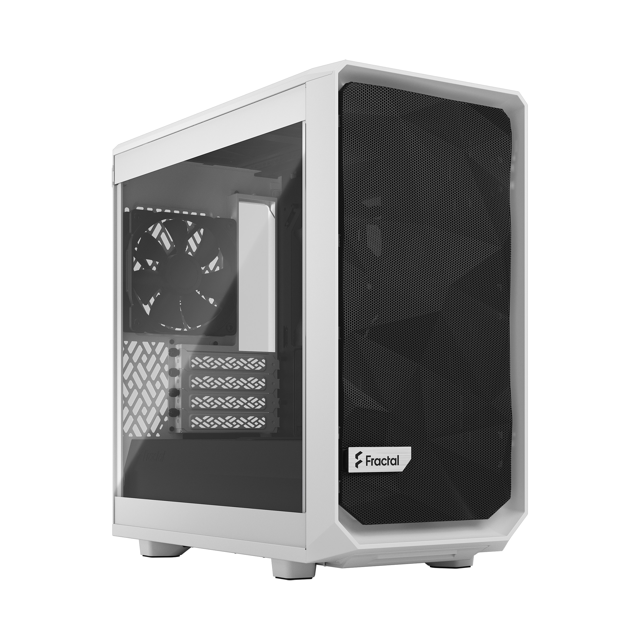 Case Fractal Design Meshify 2 Mini White TG Clear Tint Bianco Midi Tower Vetro Temperato Micro ATX - Immagine 1