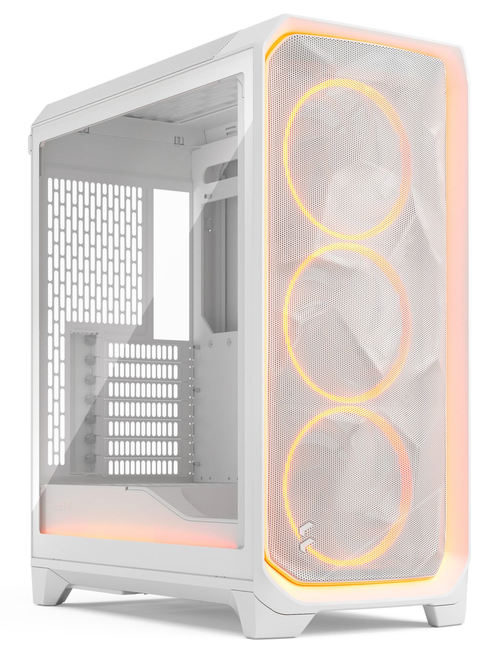 Case Fractal Design Meshify 3 Ambience Pro RGB Clear Tint White Midi Tower - Immagine 1