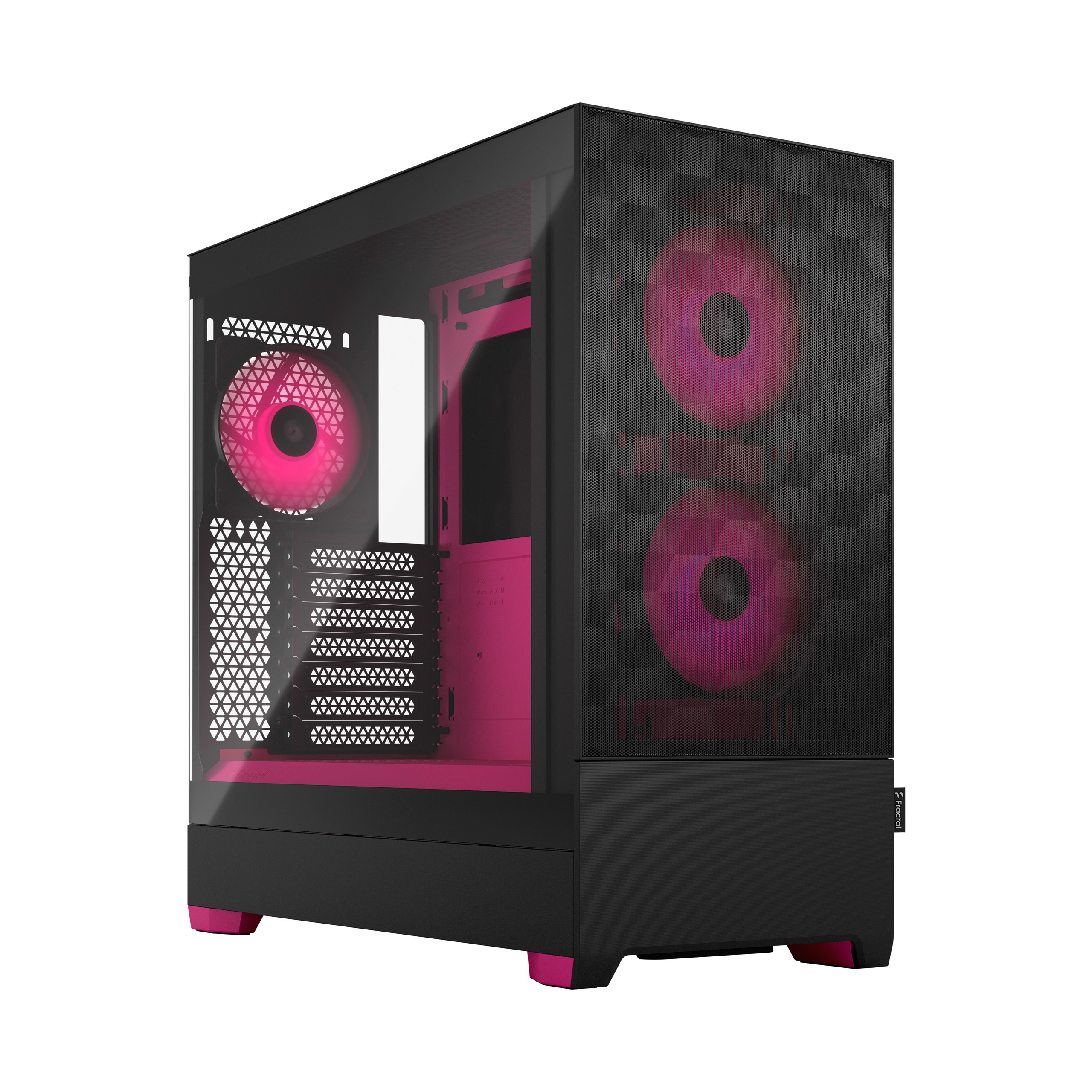 Case Fractal Design Pop Air RGB Magenta Core TG Clear Tint Nero Magenta Midi Tower Vetro Temperato - Immagine 1