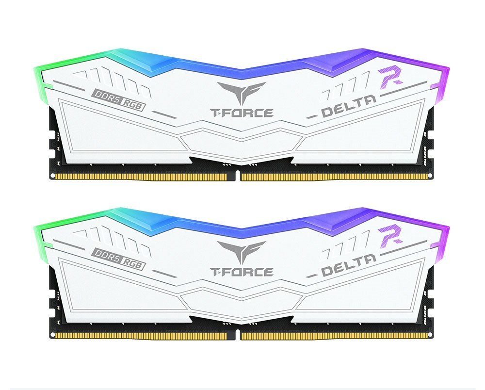 Ram Team Group Delta DDR5 6400Mhz (2x16) 32GB RGB XMP Bianco CL32 - Immagine 1