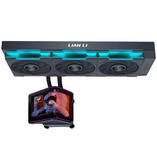 Dissipatore a Liquido Lian Li HydroShift II UNI FAN TL display OLED Curvo 360mm Nero - Immagine 1