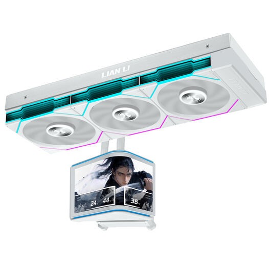 Dissipatore a Liquido Lian Li HydroShift II UNI FAN TL display OLED Curvo 360mm Bianco - Immagine 1