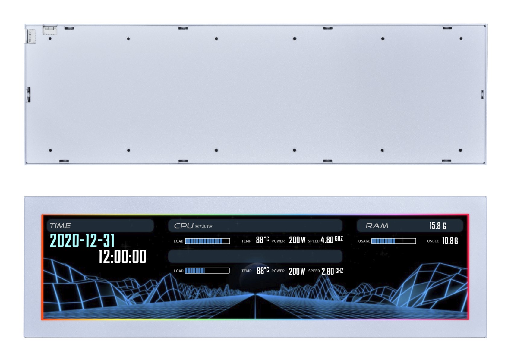 Monitor Lian Li 8.8 Universal Screen Bianco - Immagine 1