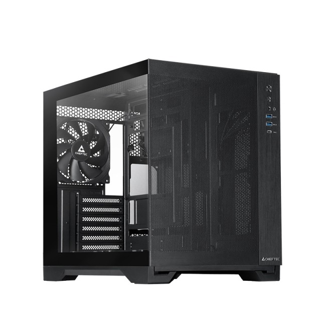 Case Chieftec Visio Air GM-30B-M-OP Midi Tower Vetro Temperato Nero - Immagine 1