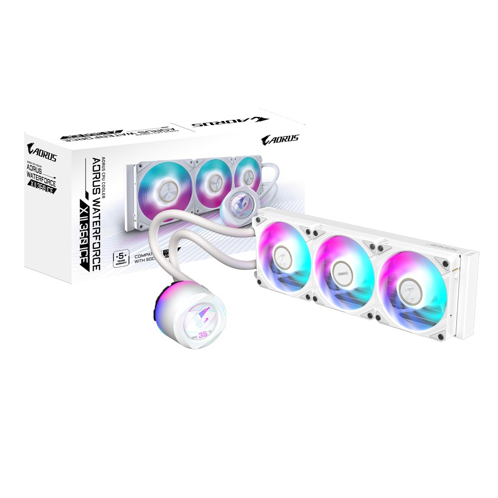 Dissipatore A Liquido GIGABYTE AORUS WATERFORCEX II 360mm ICE Bianco - Immagine 1