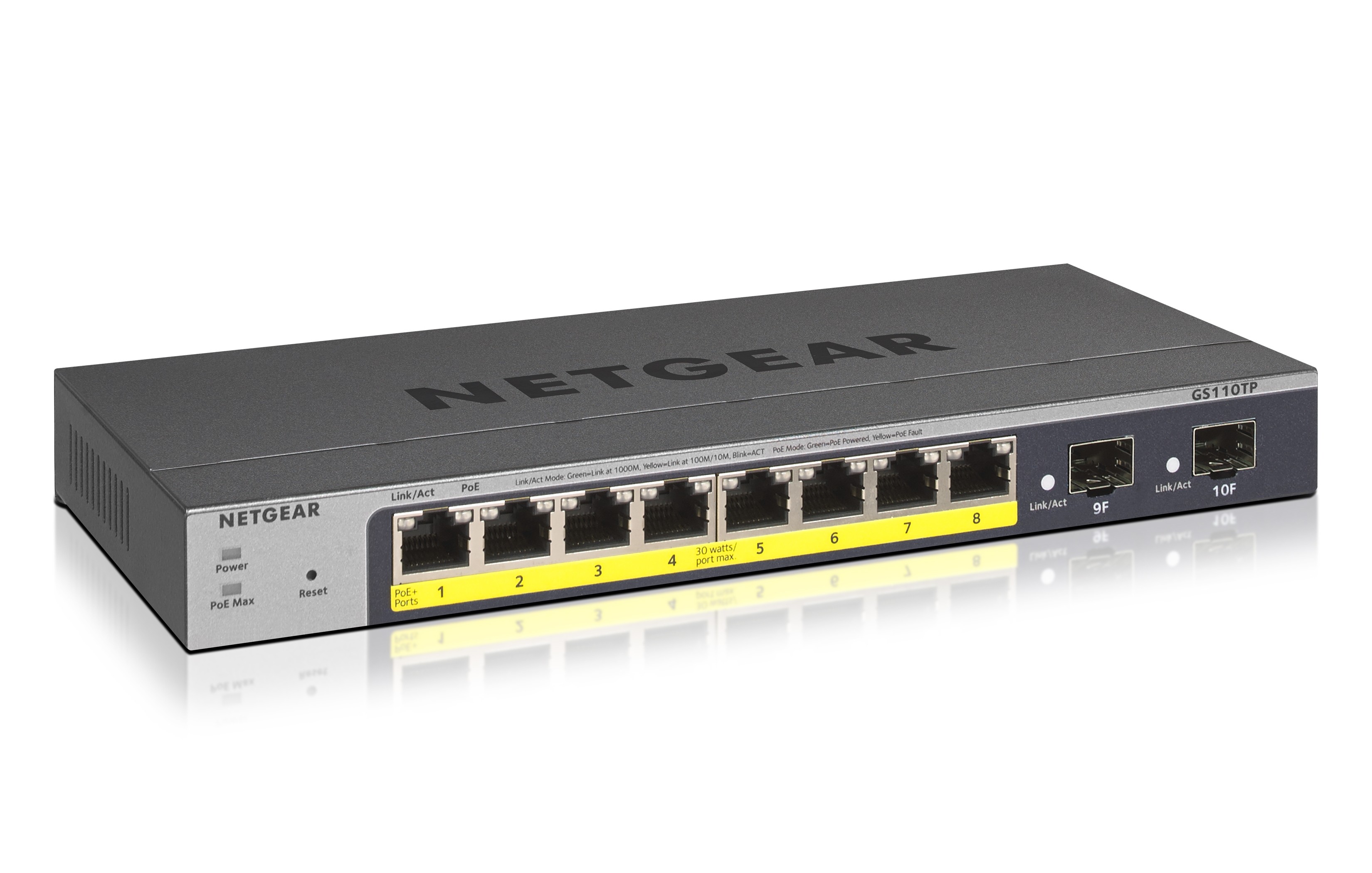 Switch NETGEAR GS110TP Gestito L2/L3/L4 Gigabit Ethernet 10/100/1000 Supporto Power over Ethernet (PoE) Grigio - Immagine 1