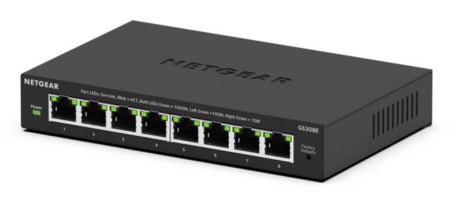 Switch NETGEAR 8-port 10/100/1000 GS308E-400EUS - Immagine 1