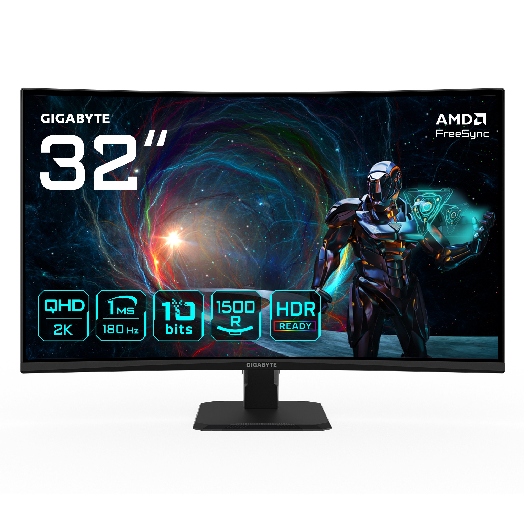 Monitor GIGABYTE GS32QCA EU 32 Curvo Gaming 180Hz WQHD VA AdaptiveSync - Immagine 1