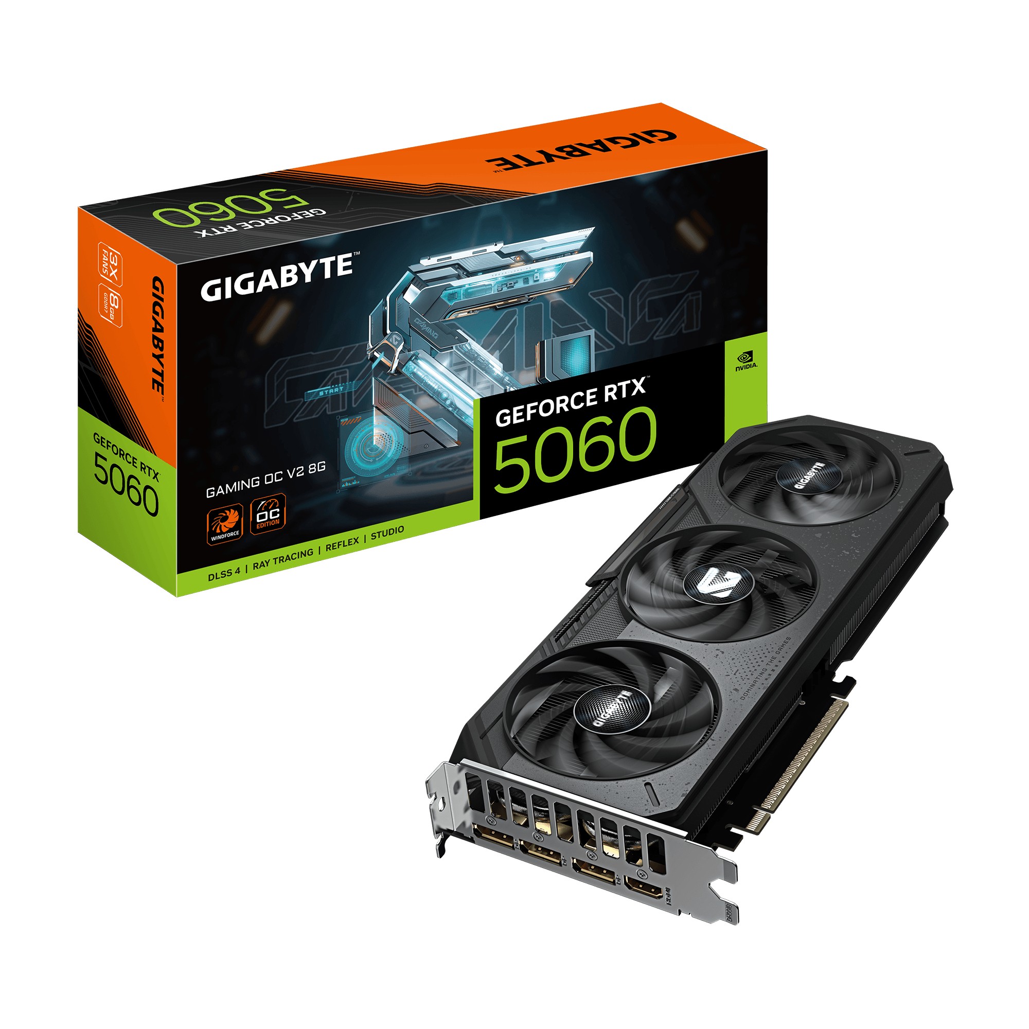 Scheda Video GIGABYTE Nvidia GeForce RTX 5060 Gaming OC V2 8GB Nero