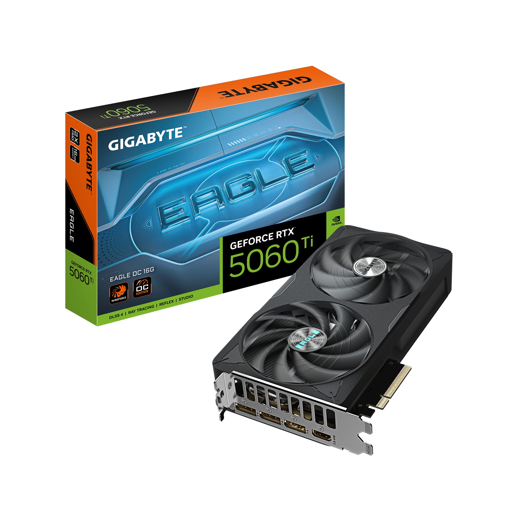 Scheda Video GIGABYTE NvidiaGeForce RTX 5060 Ti 16GB Eagle OC GDDR7 Nero