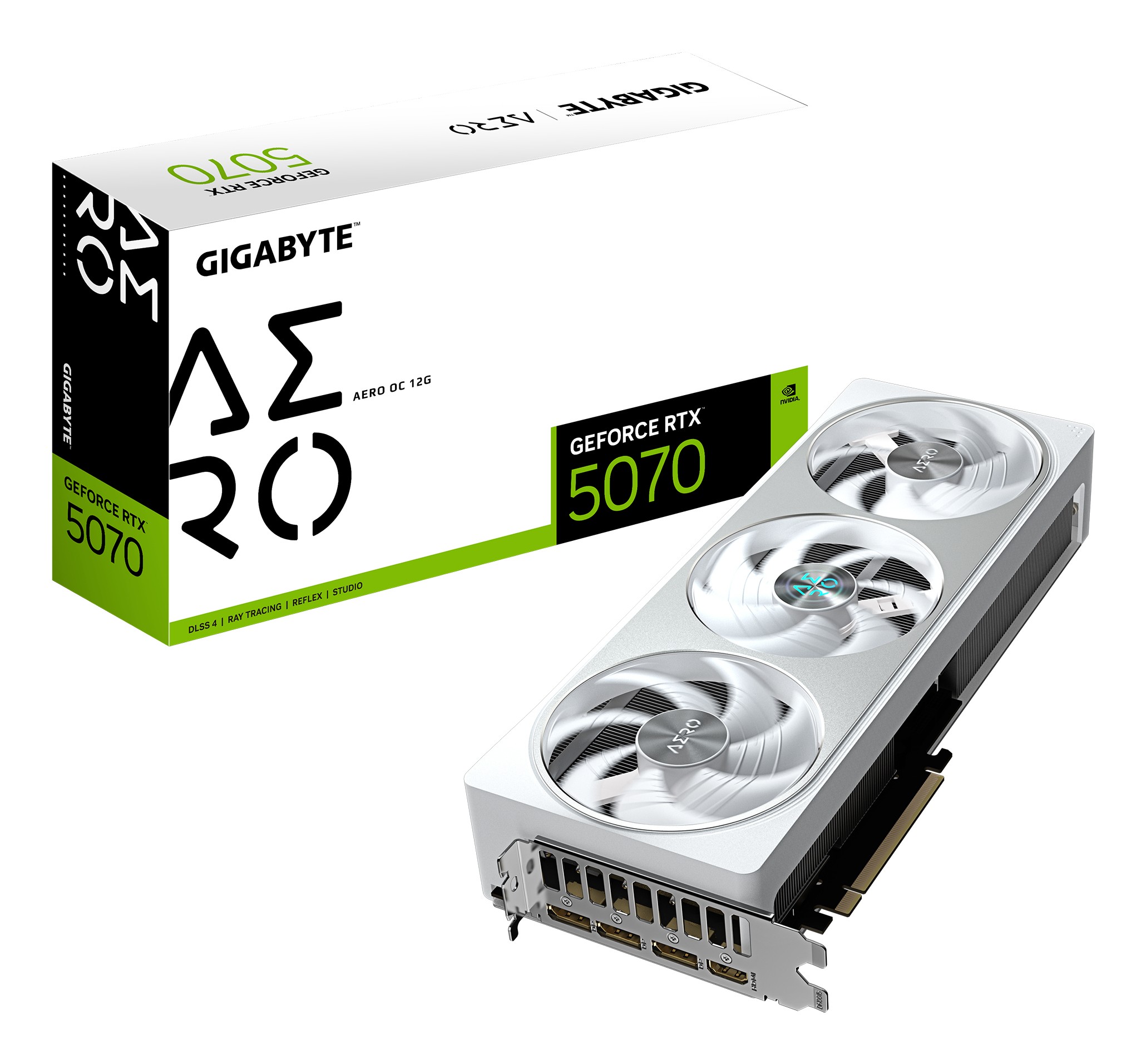 Scheda Video Gigabyte Nvdia GeForce RTX 5070 Aero OC 12G 12GB GDDR7 Bianco - Immagine 1