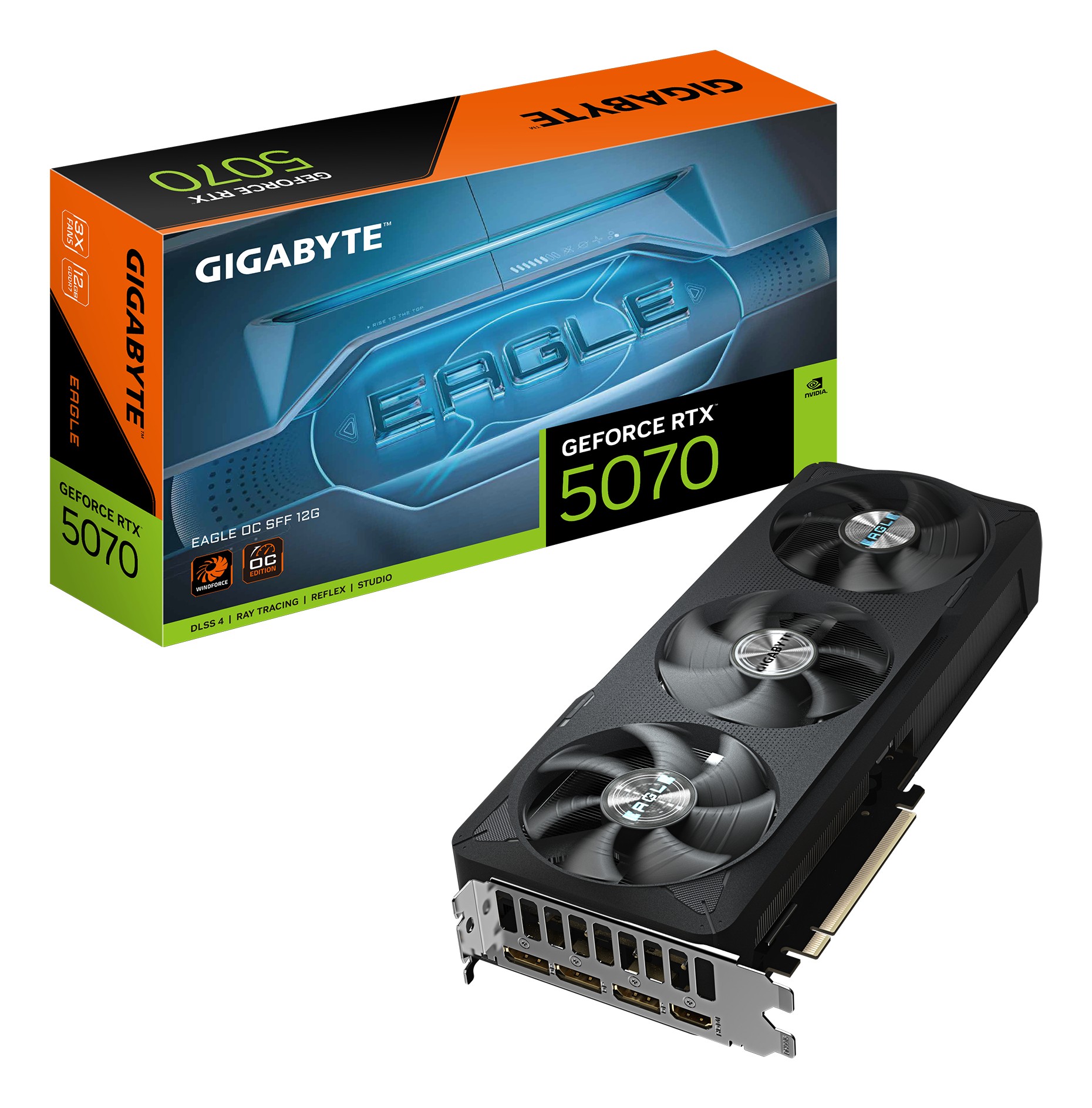 Scheda Video GIGABYTE Nvidia GeForce RTX 5070 Eagle OC SFF 12G 12GB GDDR7 Nero - Immagine 1