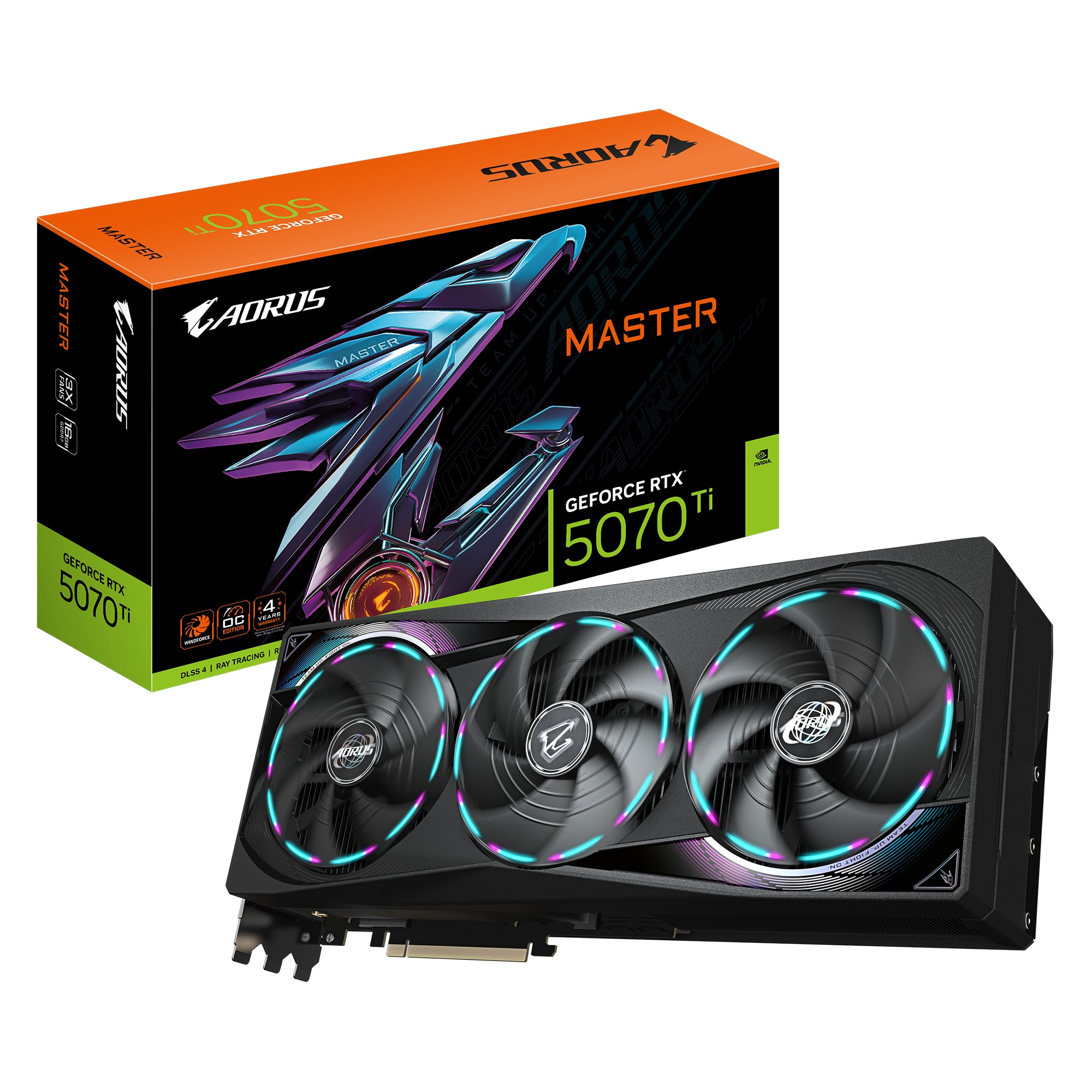 Scheda Video Gigabyte Aorus GeForce RTX 5070 Ti Master 16G GDDR7 - Immagine 1