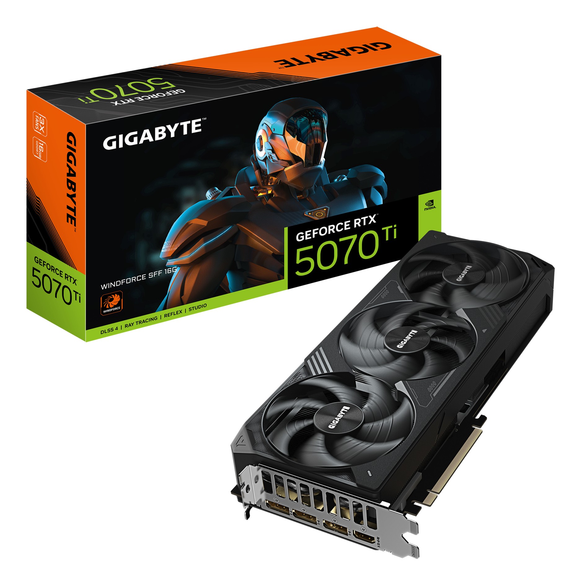 Scheda Video GIGABYTE GeForce RTX 5070 Ti WINDFORCE SFF 16G - Immagine 1