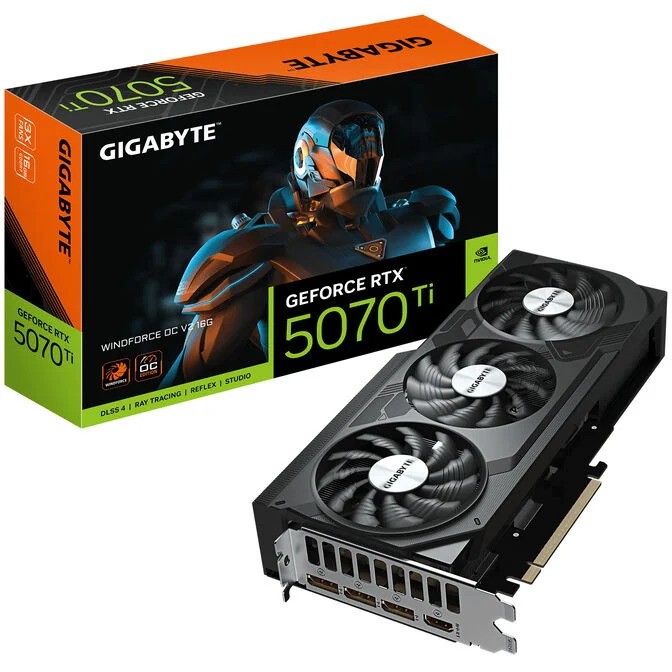 Scheda Video GIGABYTE NvidiaGeForce RTX 5070 Ti Windforce OC V2 16GB GDDR7 - Immagine 1